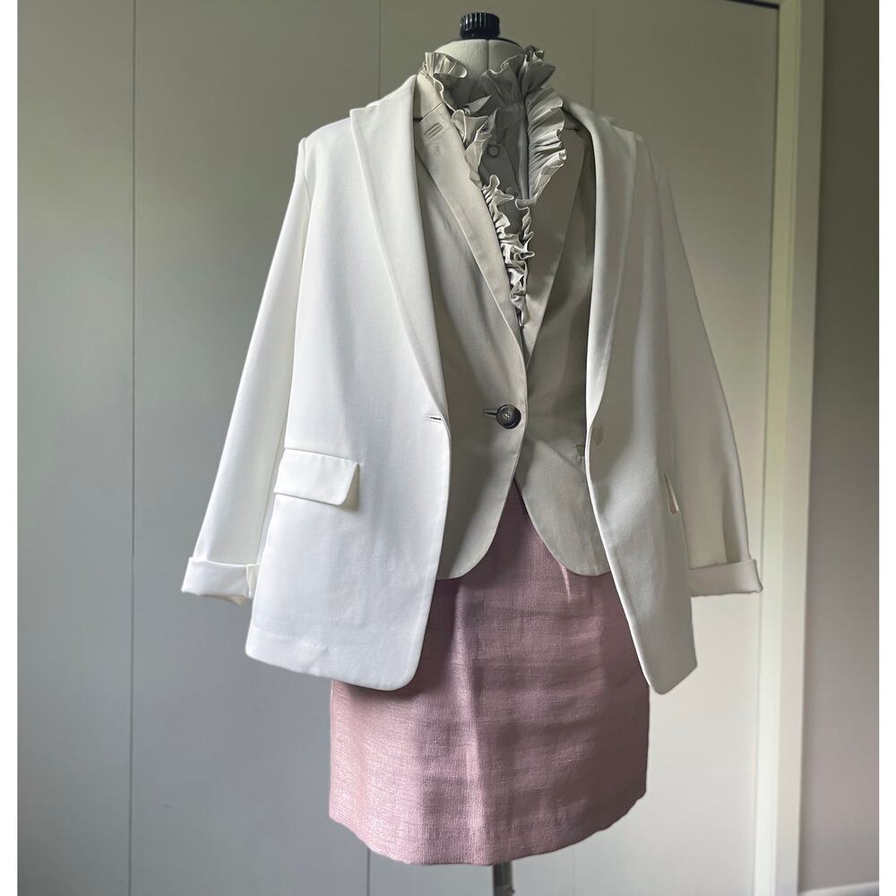 Oversize Uniqlo White Jacket Blazer